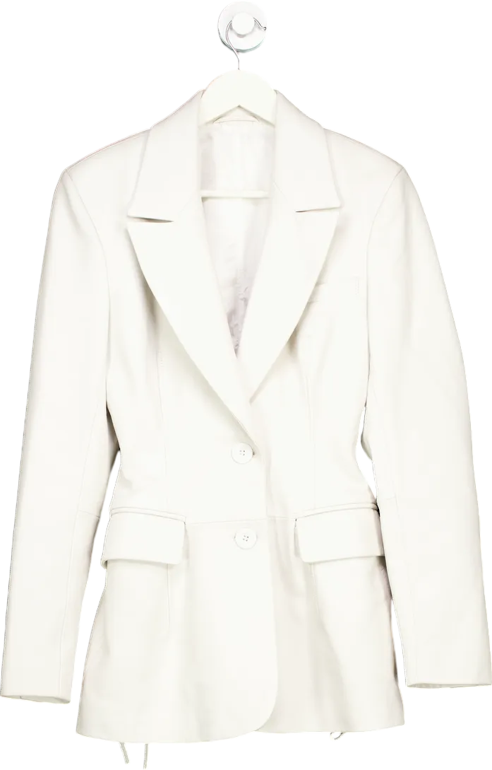 LOL White Leather Blazer UK M