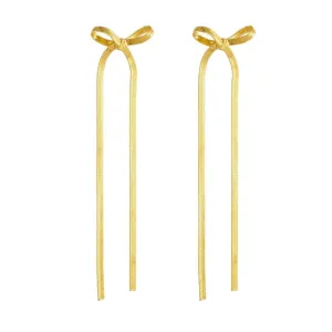 Long Tassel Bow Aesthetic Earrings