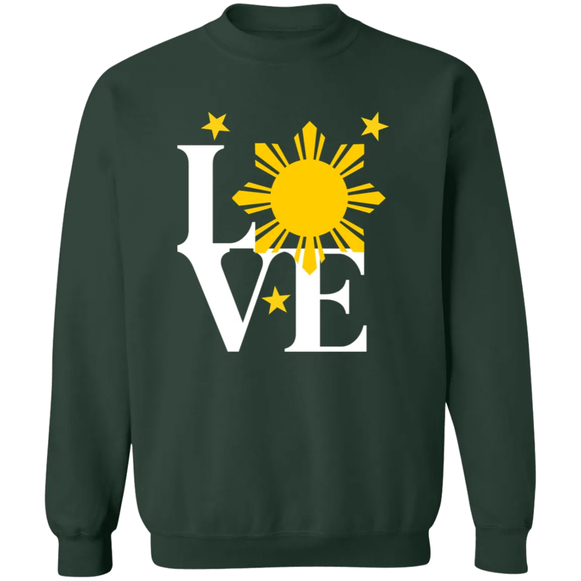 Love with Yellow Sun and Stars Unisex Crewneck Pullover Sweatshirt