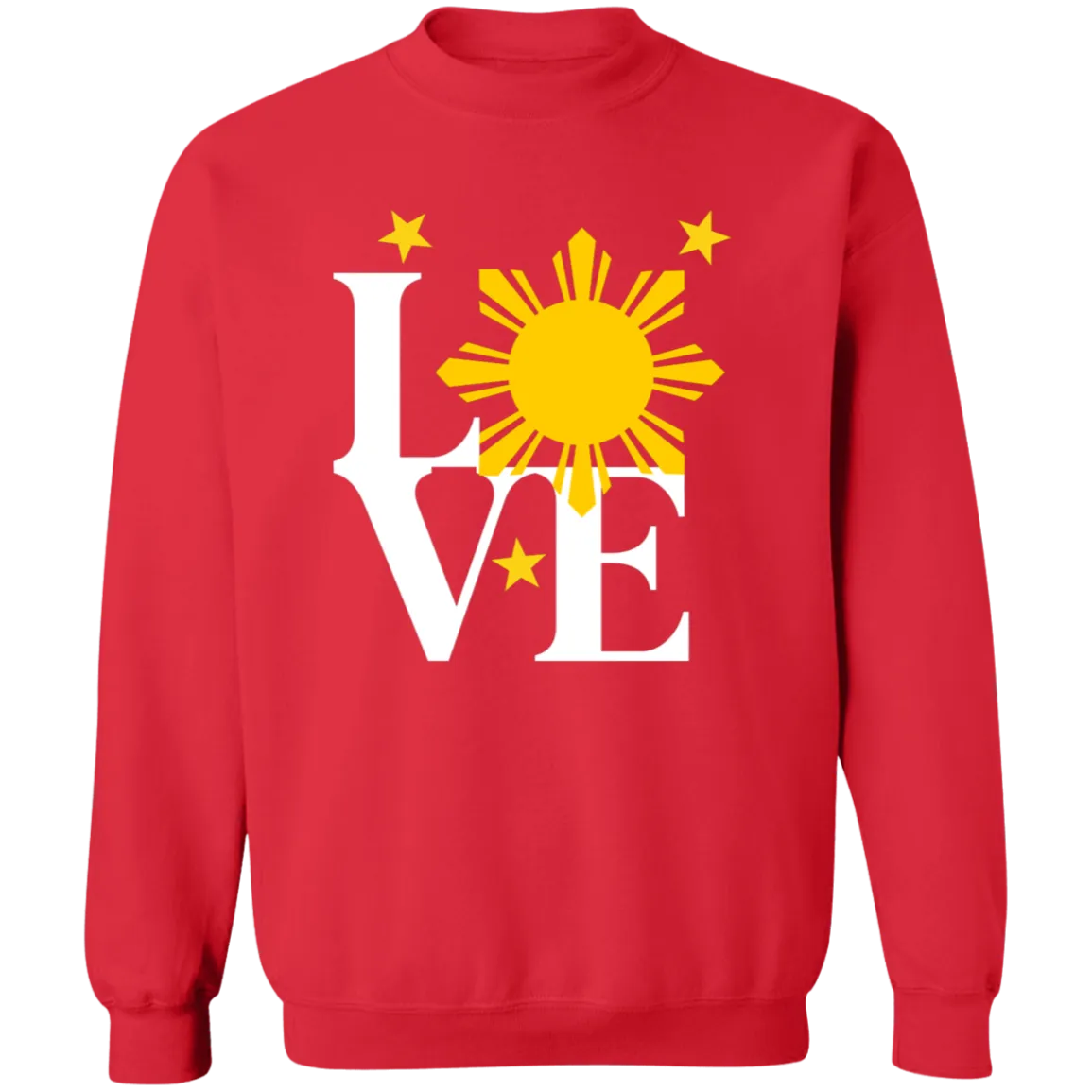 Love with Yellow Sun and Stars Unisex Crewneck Pullover Sweatshirt