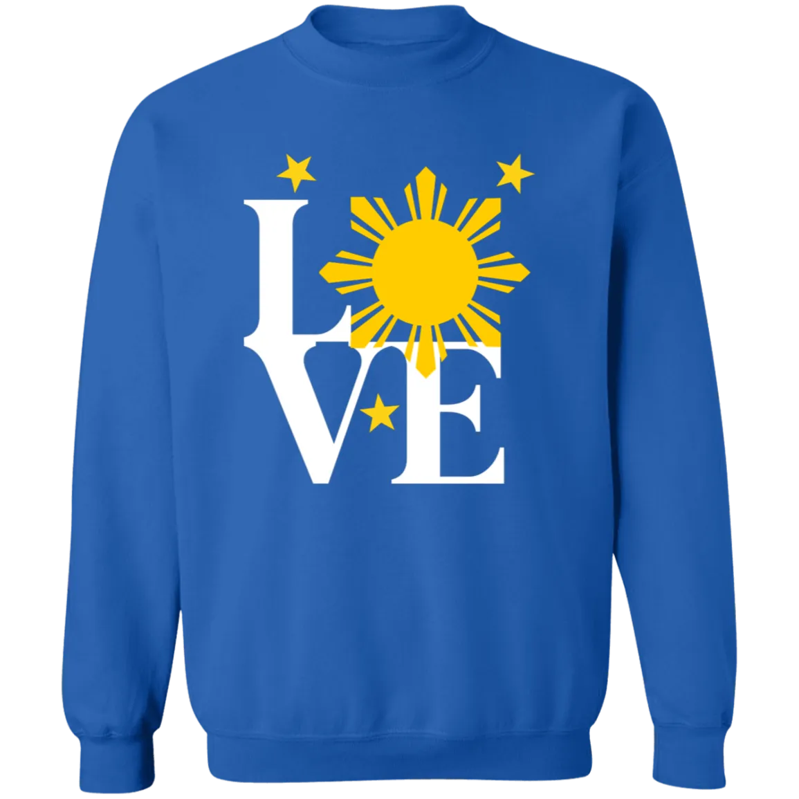 Love with Yellow Sun and Stars Unisex Crewneck Pullover Sweatshirt