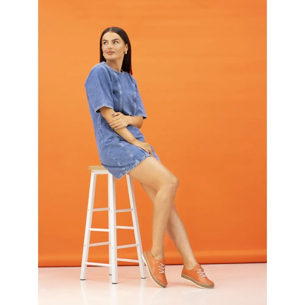 Lunar Evie Orange Lea. Plimsoll