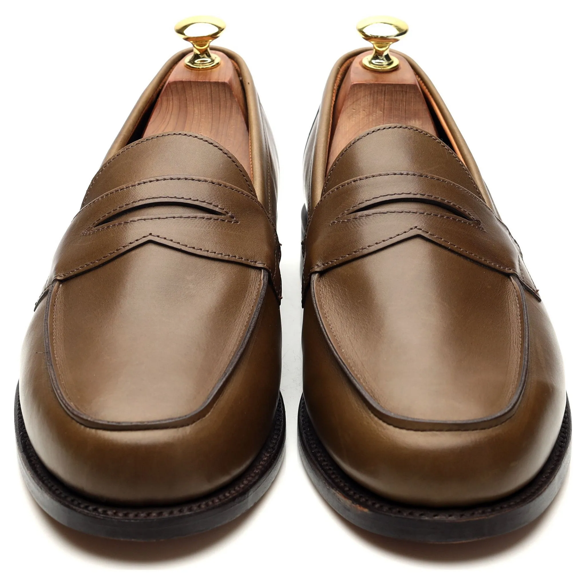 'Madrid' Green Leather Loafers UK 8