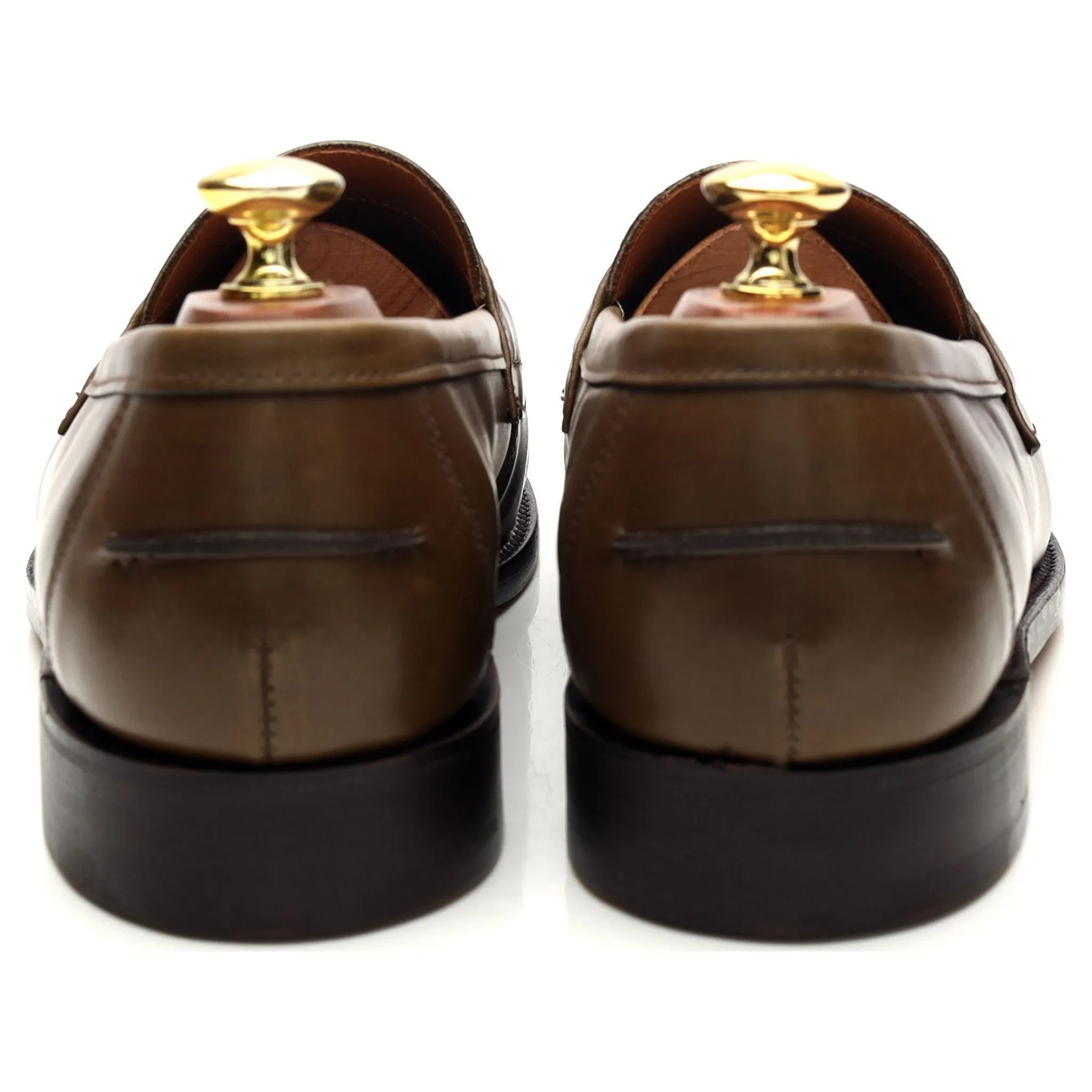 'Madrid' Green Leather Loafers UK 8