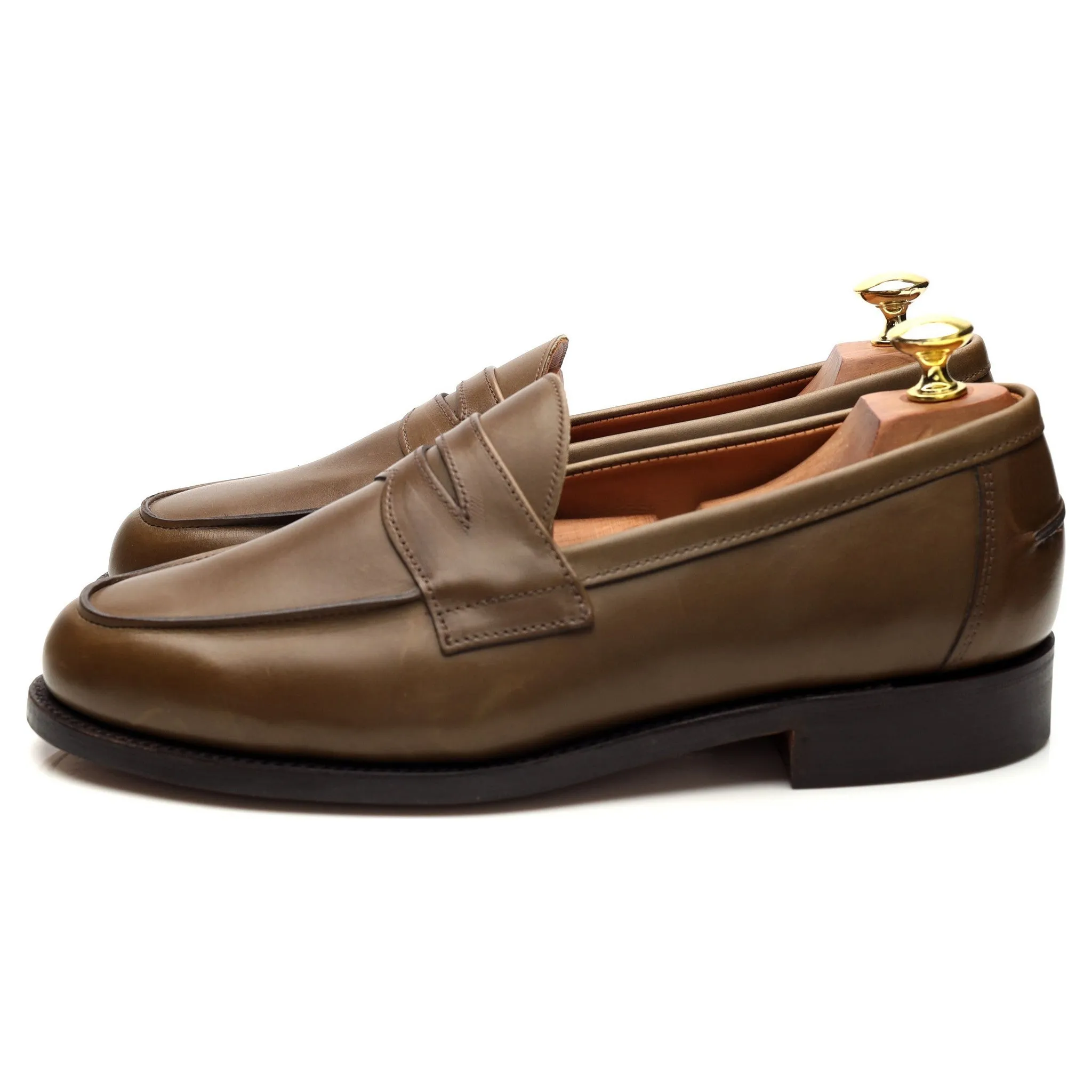 'Madrid' Green Leather Loafers UK 8