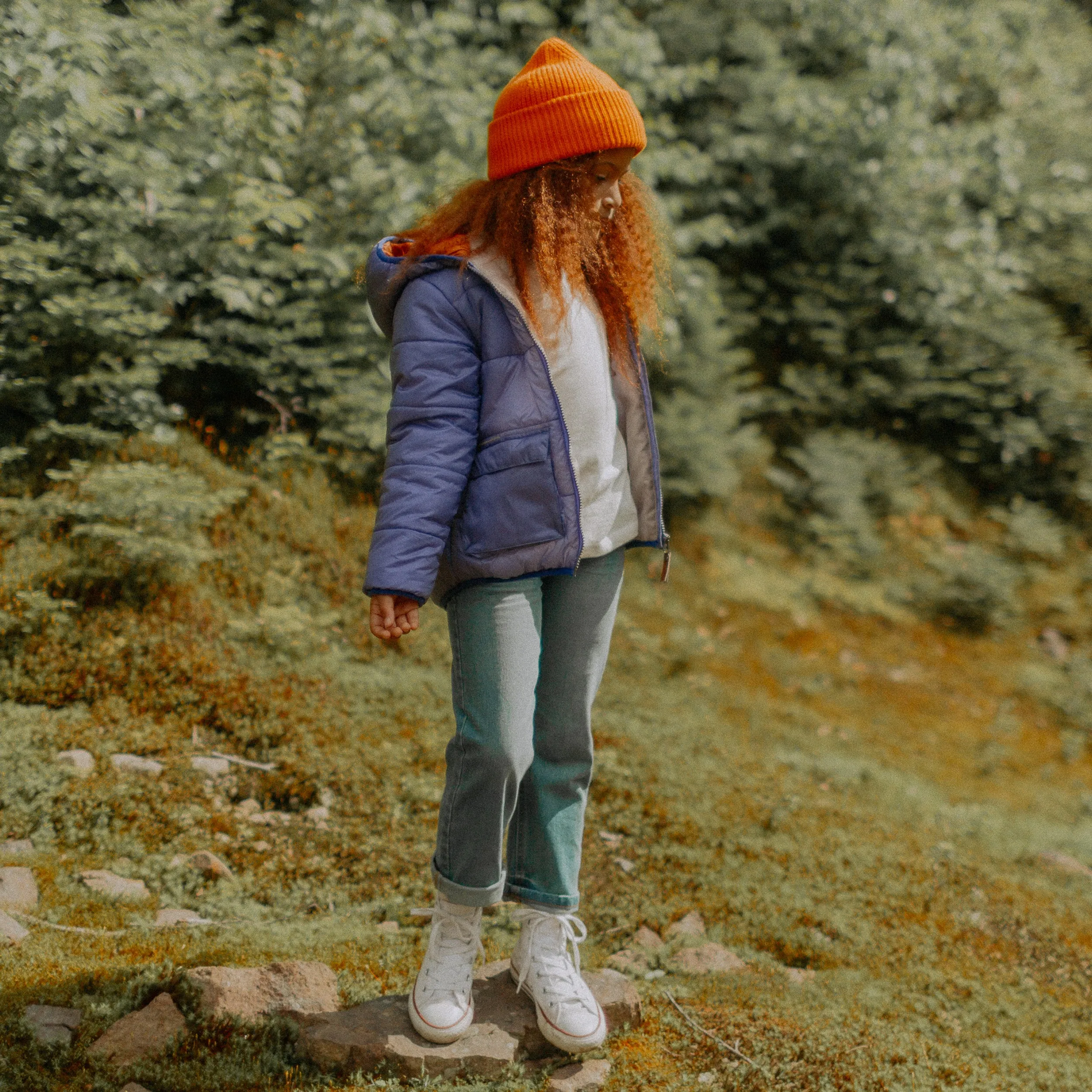 Manteau doudoune mauve, enfant || Purple puffer coat, child