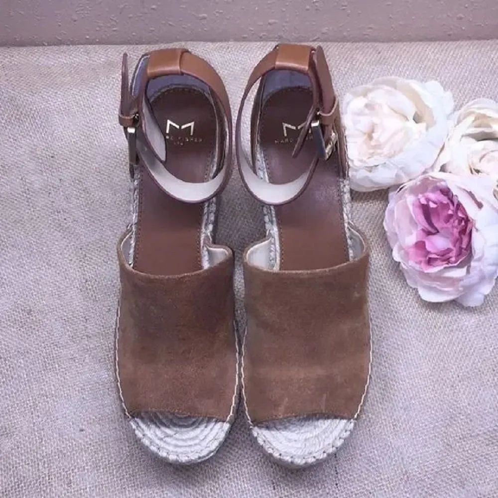 Marc Fisher Patform Espadrille Wedge-Brown-10M