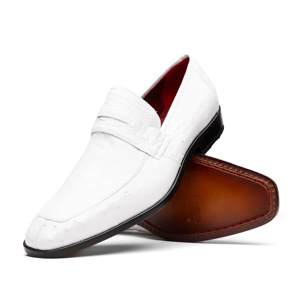 Marco Di Milano Fangio White Ostrich Penny Loafer