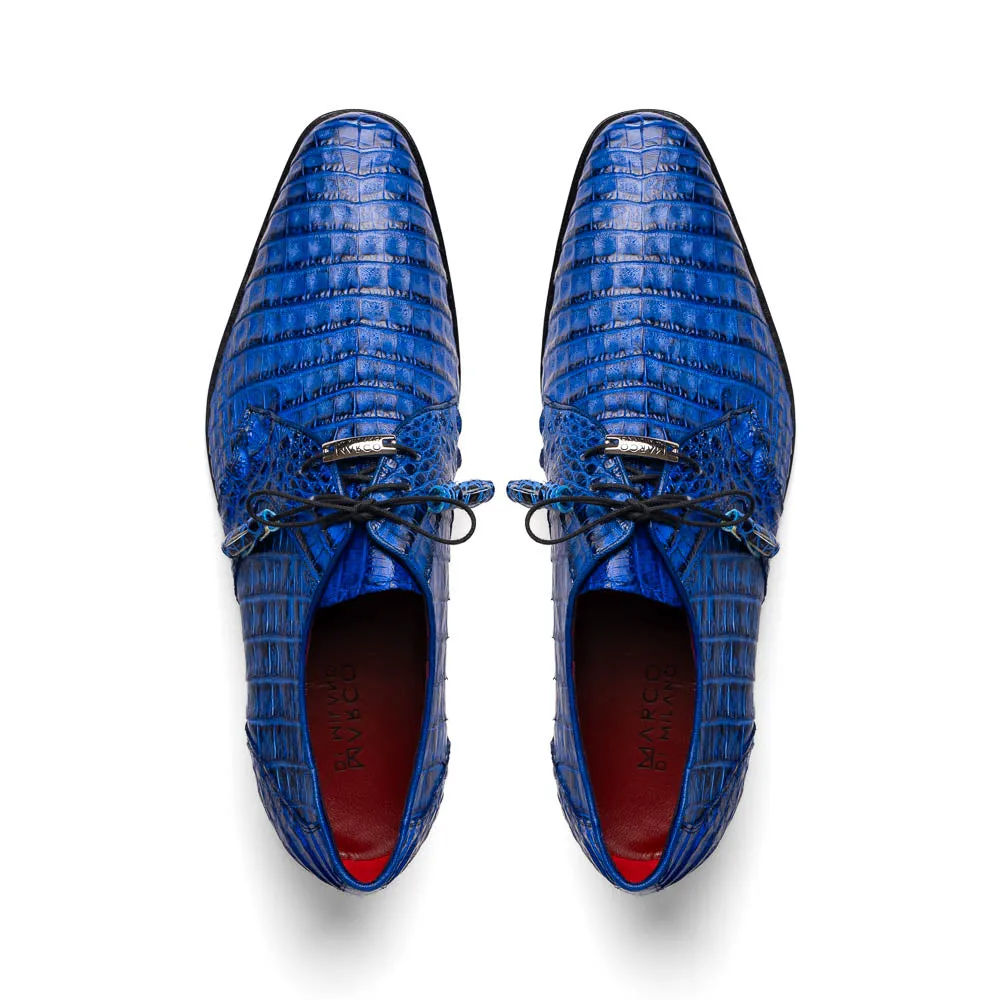 Marco Di Milano Lacio Electric Blue Caiman Crocodile Derby