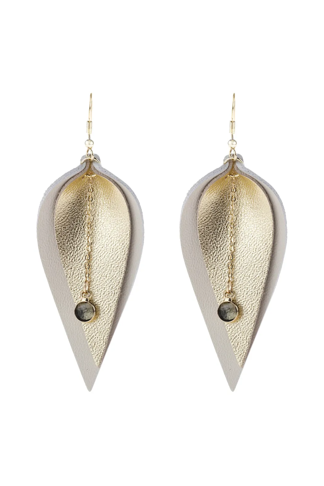 MARQUISE LEATHER EARRINGS