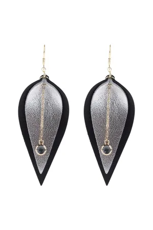 MARQUISE LEATHER EARRINGS