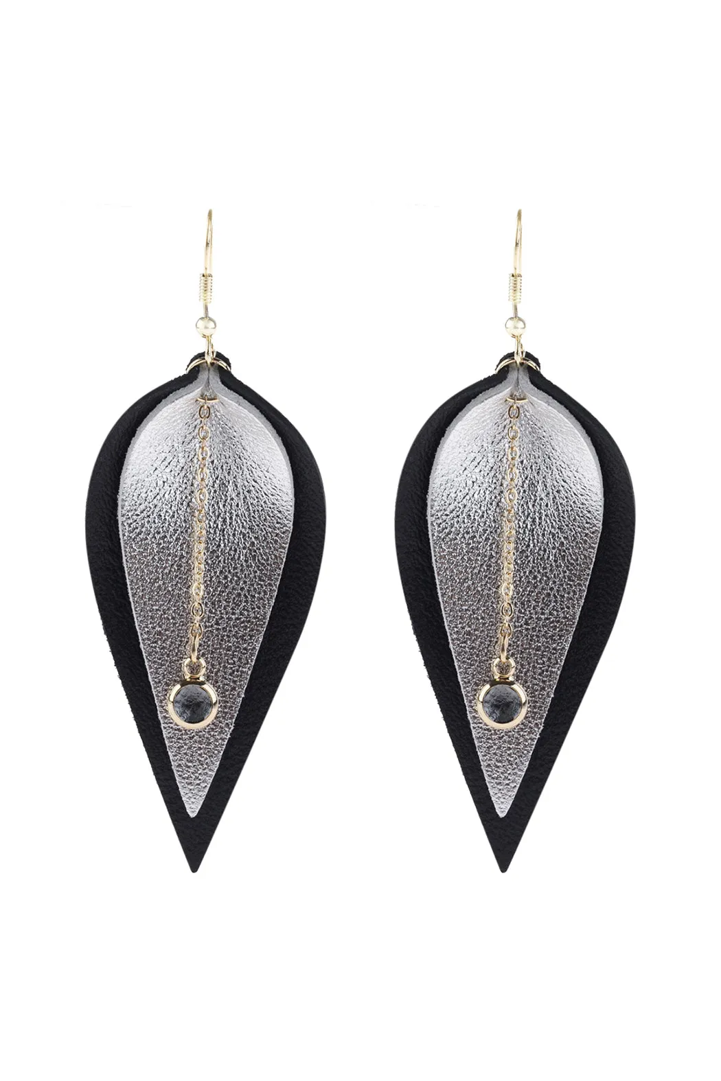 MARQUISE LEATHER EARRINGS
