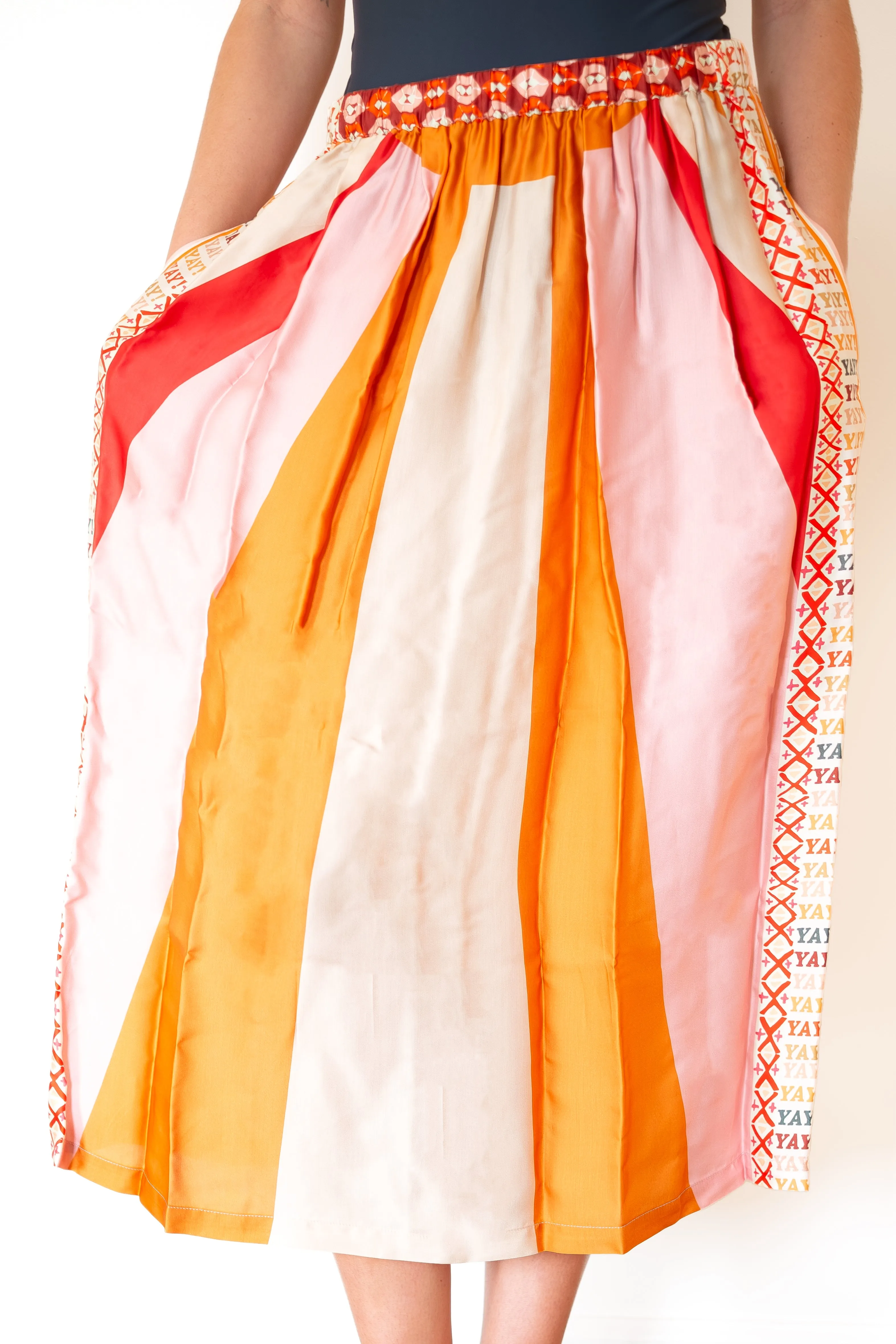 ME369 Layla Printed Skirt - Orange Summer