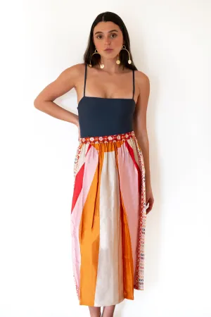 ME369 Layla Printed Skirt - Orange Summer