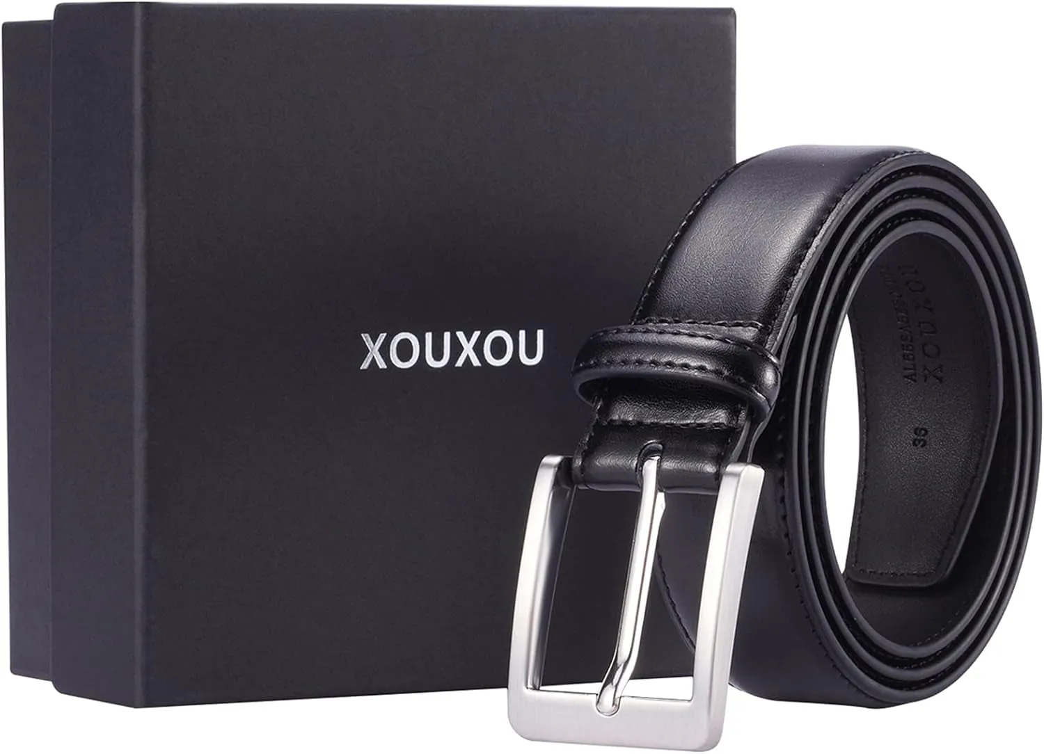 Men's Jeans Leather Belt, Business Belt with pin buckle for Men