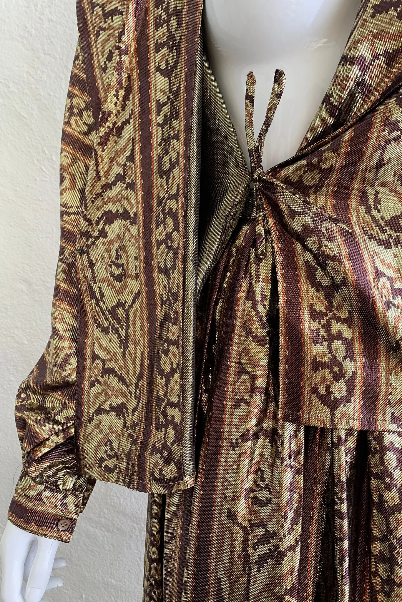 Metallic Ikat Blouse & Skirt Set