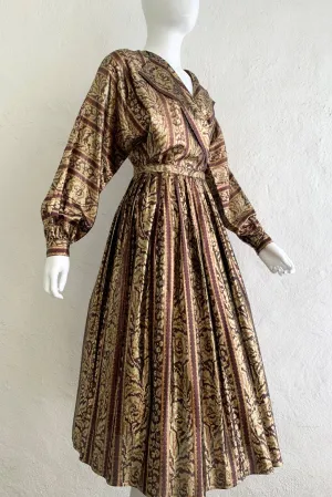 Metallic Ikat Blouse & Skirt Set