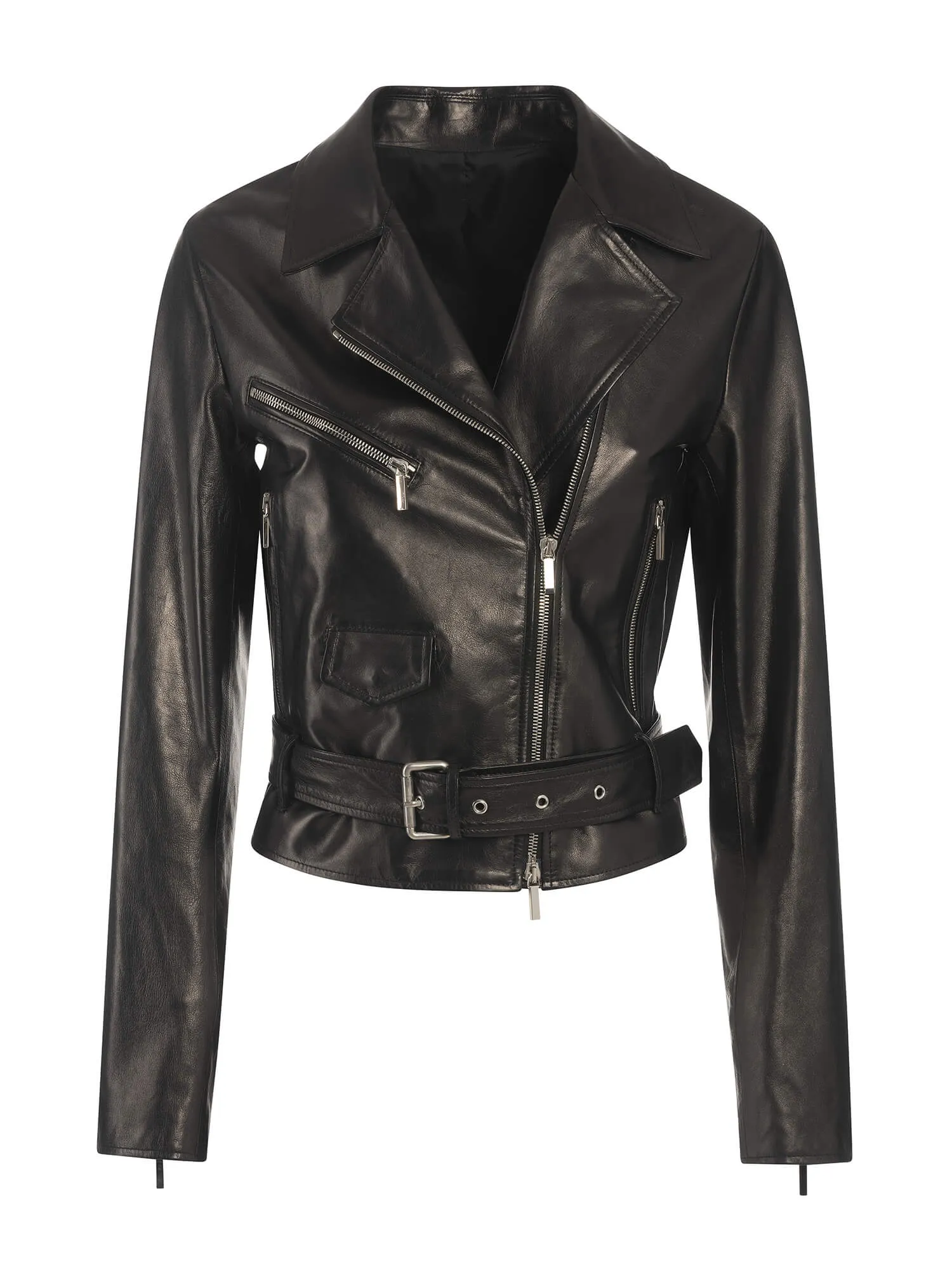 Mia Italian Lambskin Leather Moto Jacket