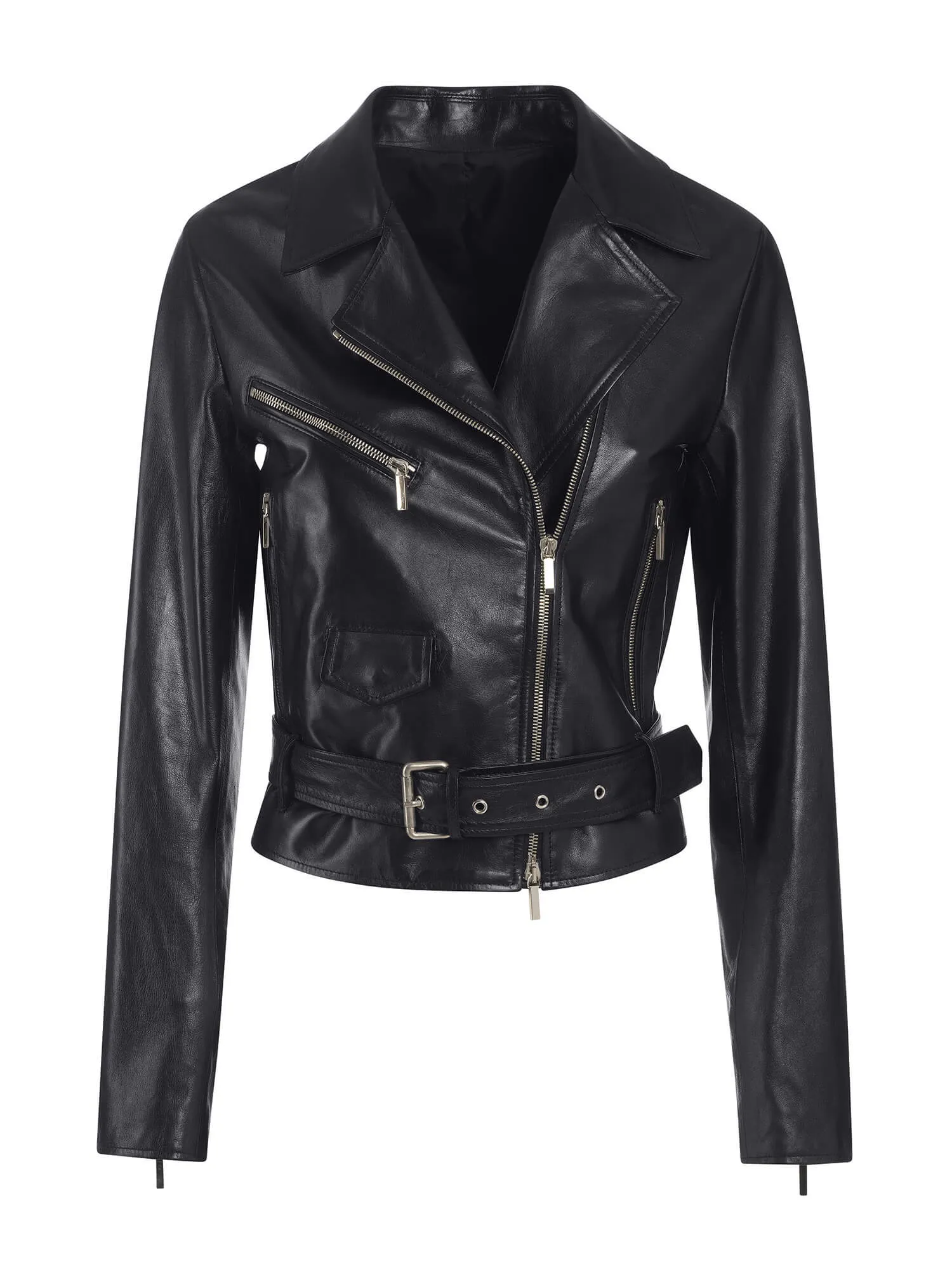 Mia Italian Lambskin Leather Moto Jacket