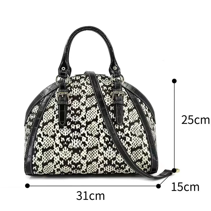 Mira Python Pattern Dome Tote