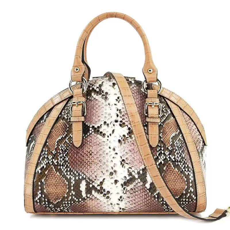 Mira Python Pattern Dome Tote