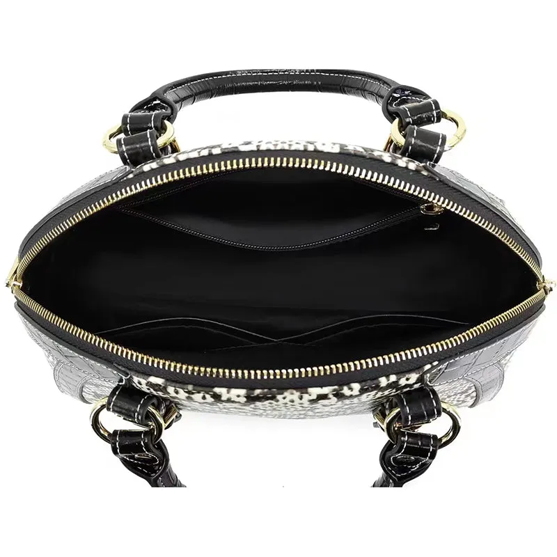Mira Python Pattern Dome Tote