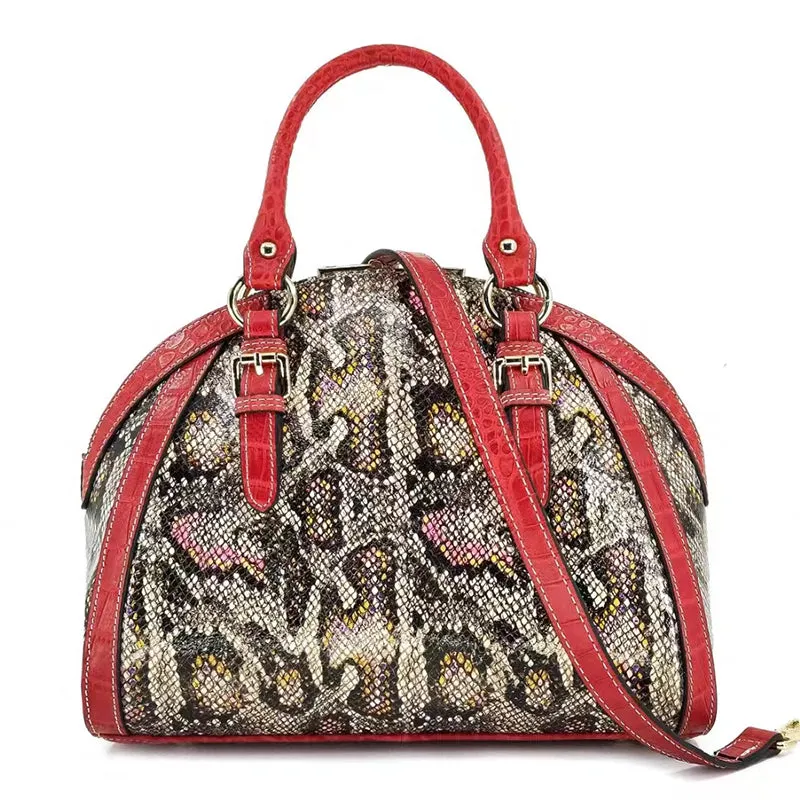 Mira Python Pattern Dome Tote