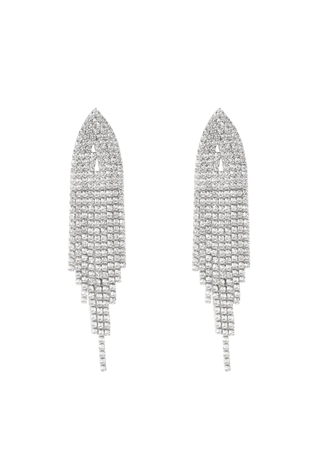 MYE1179 - BRIDAL RHINESTONE LONG TASSEL EARRINGS