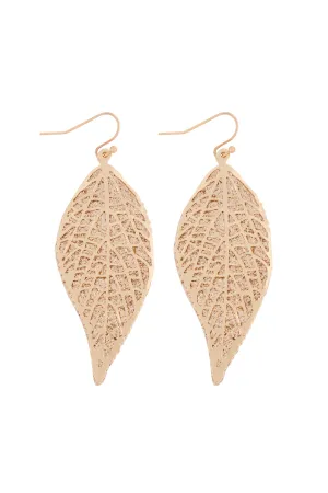 MYE1388 - CAST LEAF DROP EARRINGS