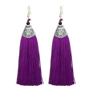 Nassau Purple Tassel Earrings