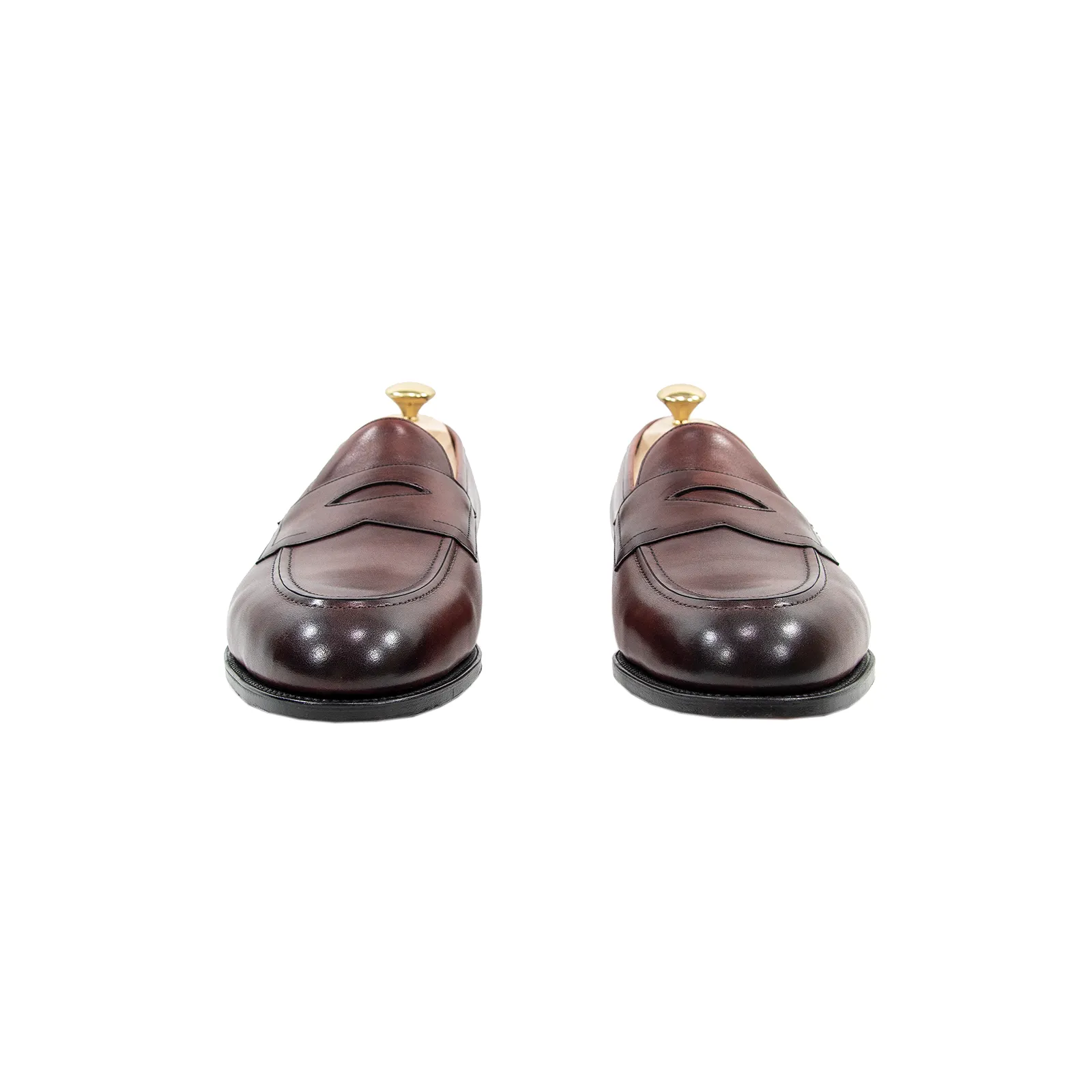 NIB $1390 Edward Green Piccadilly E184 Burgundy Antique Penny Loafers 10.5US