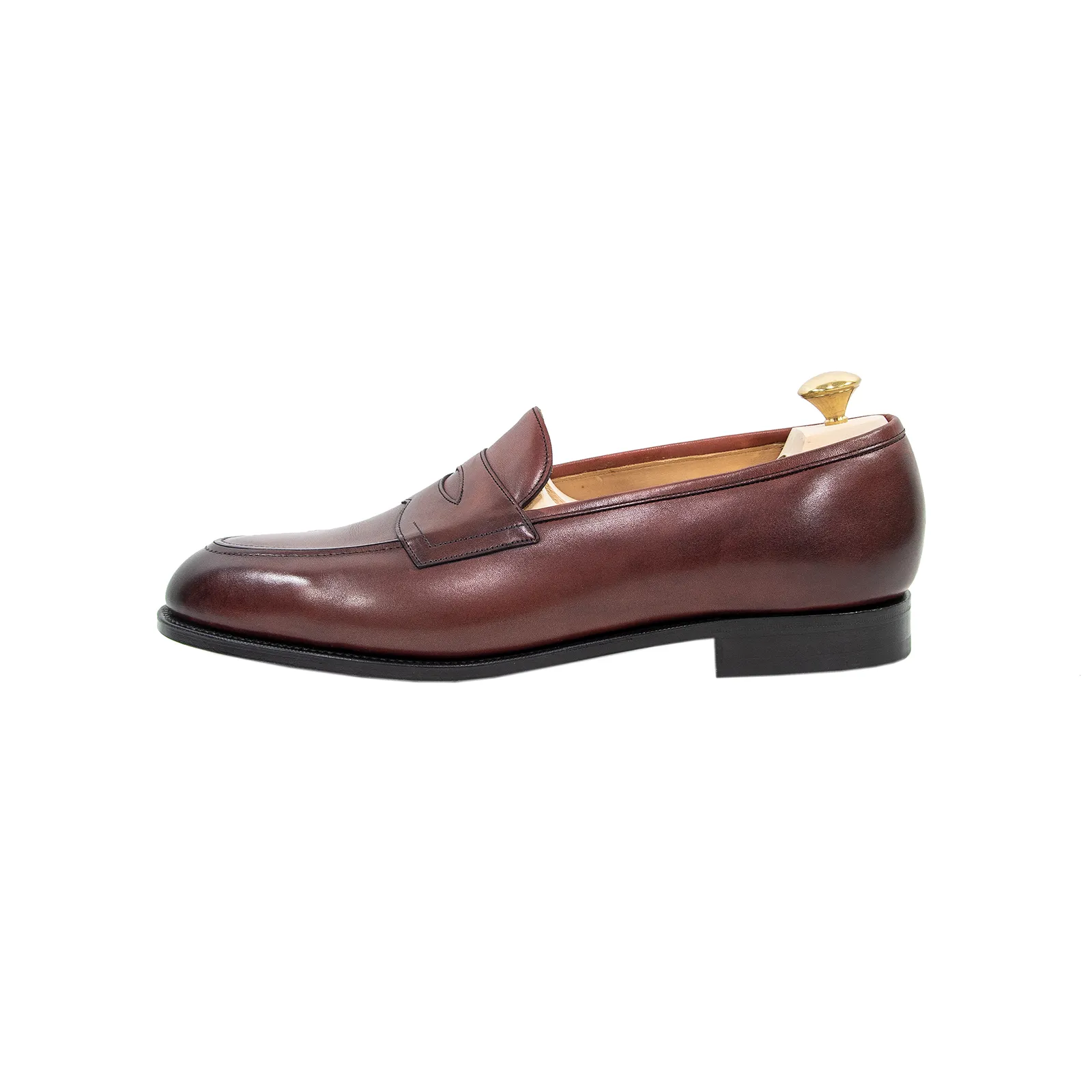 NIB $1390 Edward Green Piccadilly E184 Burgundy Antique Penny Loafers 10.5US