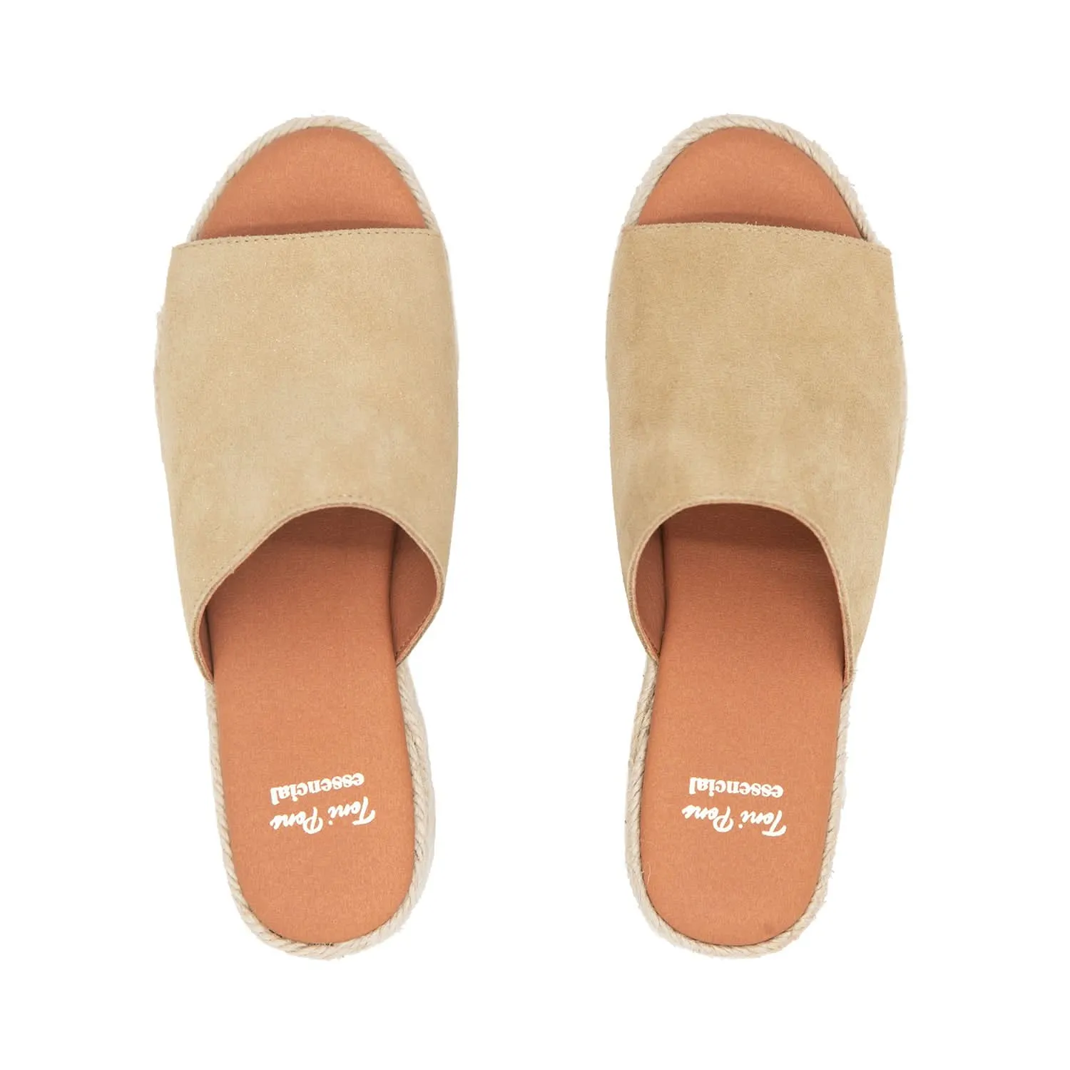 Open Toe Leather Espadrille with Wide Heel for Women - Andrea