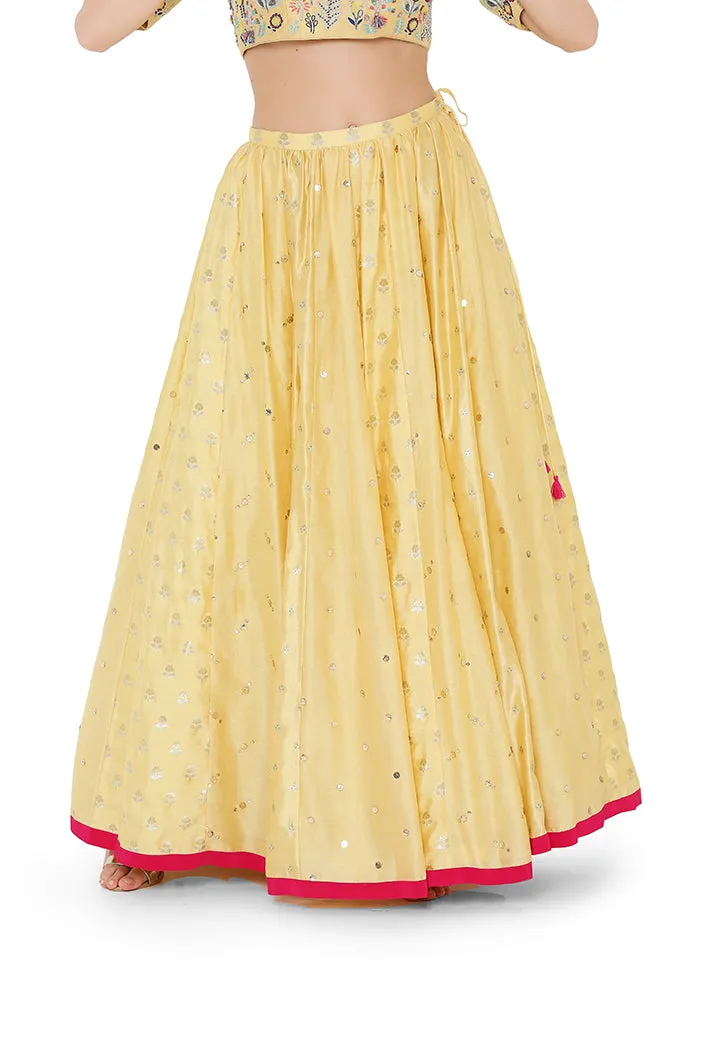 PALE YELLOW LEHENGA SET PS-LH0021-C