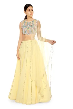Pale Yellow Lehenga