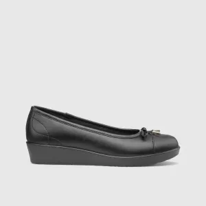 Paloma Comfort Leather Wedge Black