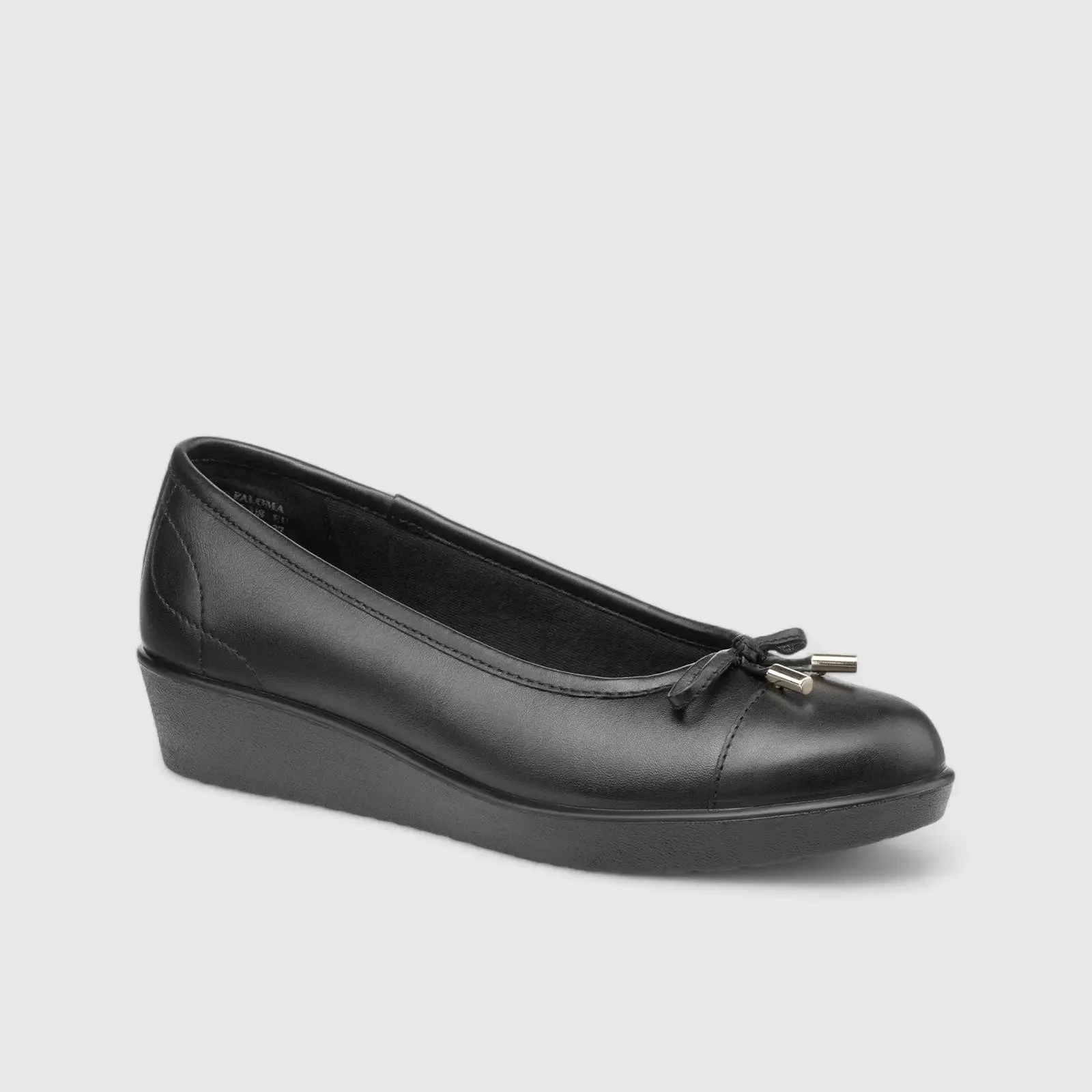 Paloma Comfort Leather Wedge Black