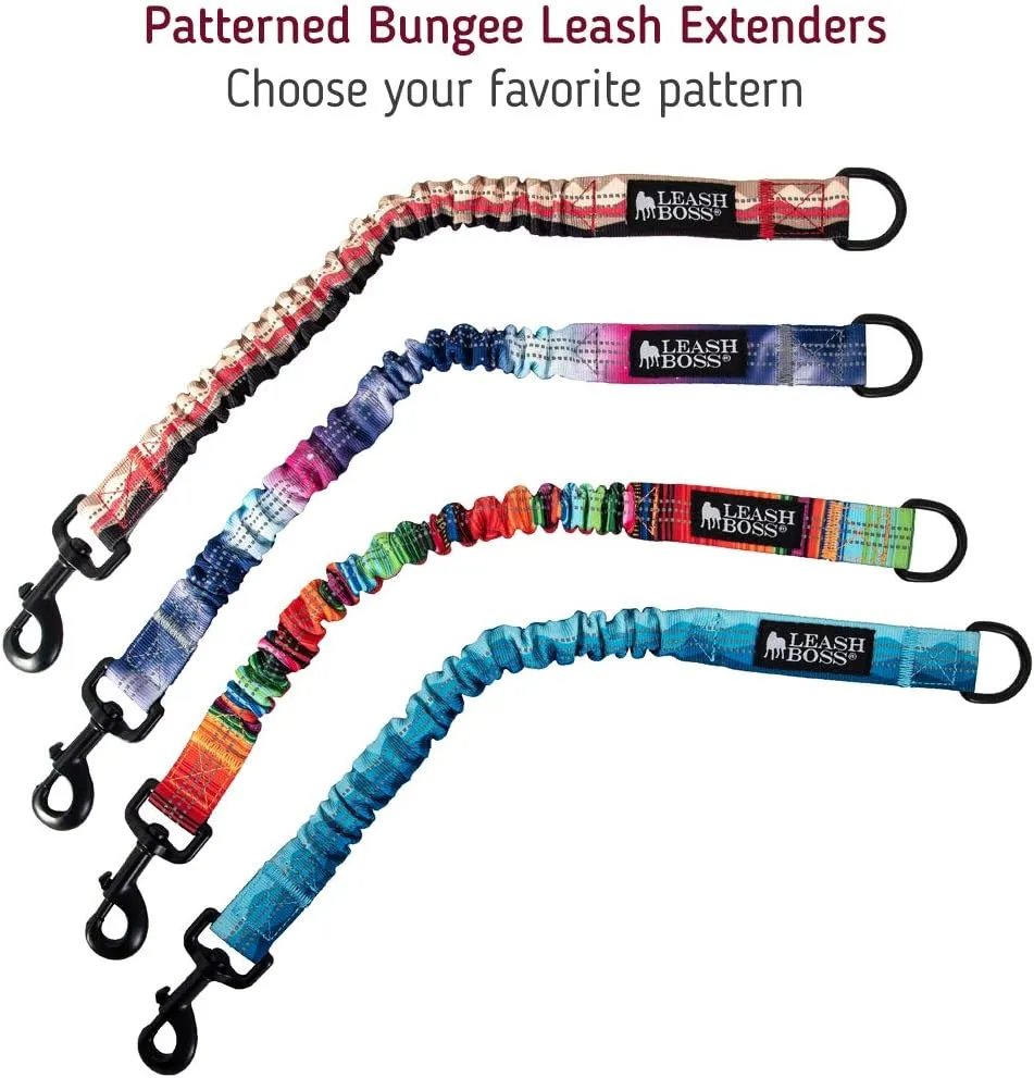 Patterned 18" Shock Absorbing Bungee Leash Extender - Pattern Collection