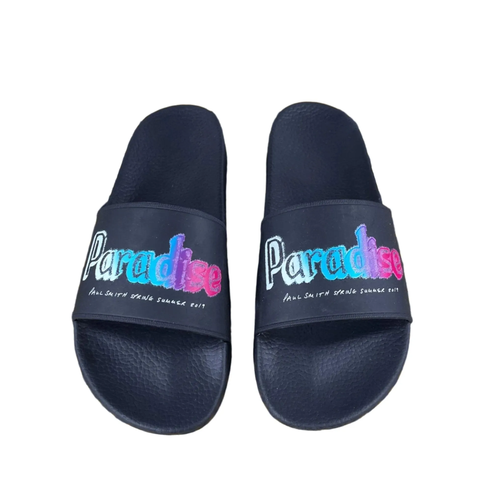 Paul Smith Ruben Printed Black Polyurethane Slides