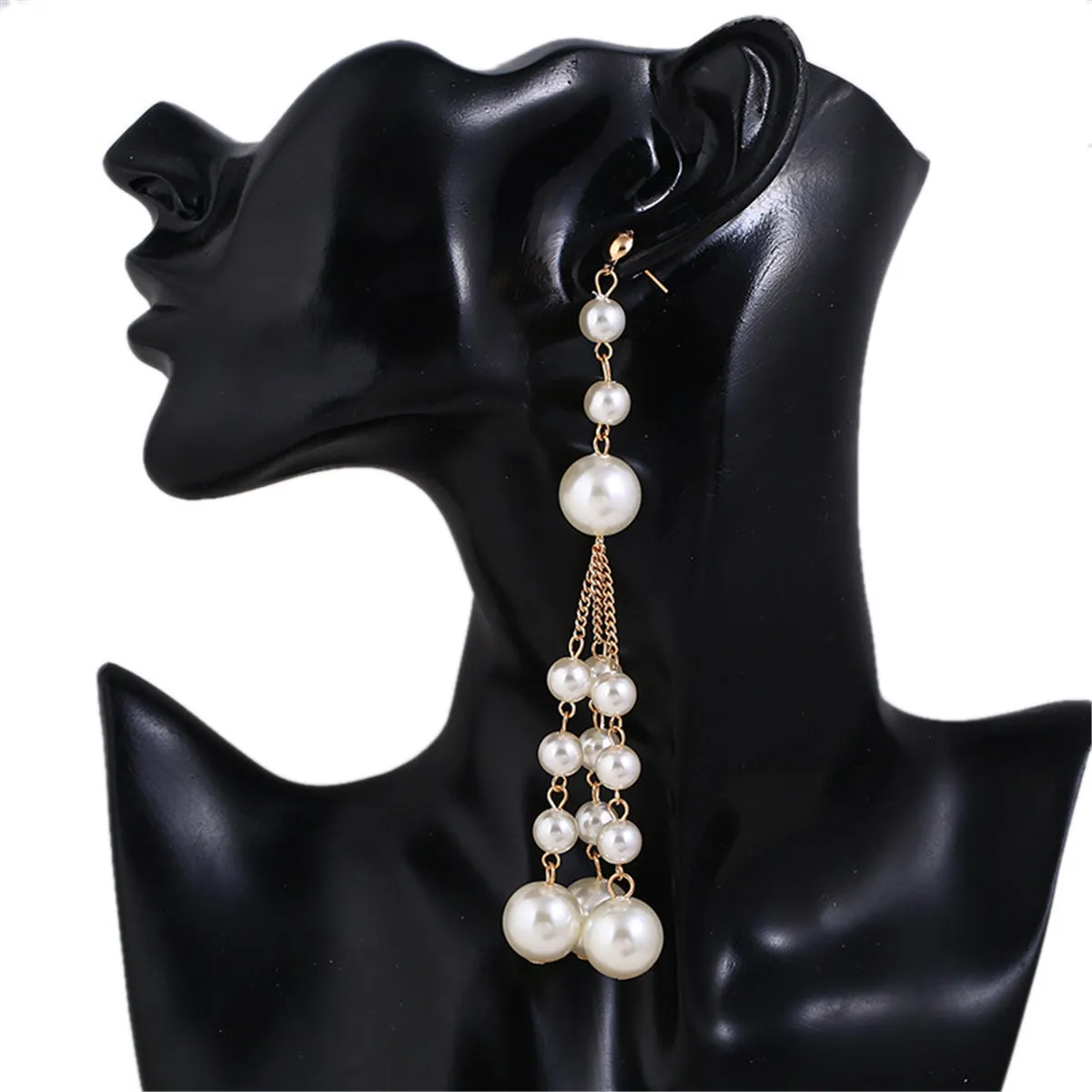 Pearl & 18K Gold-Plated Tassel Drop Earrings