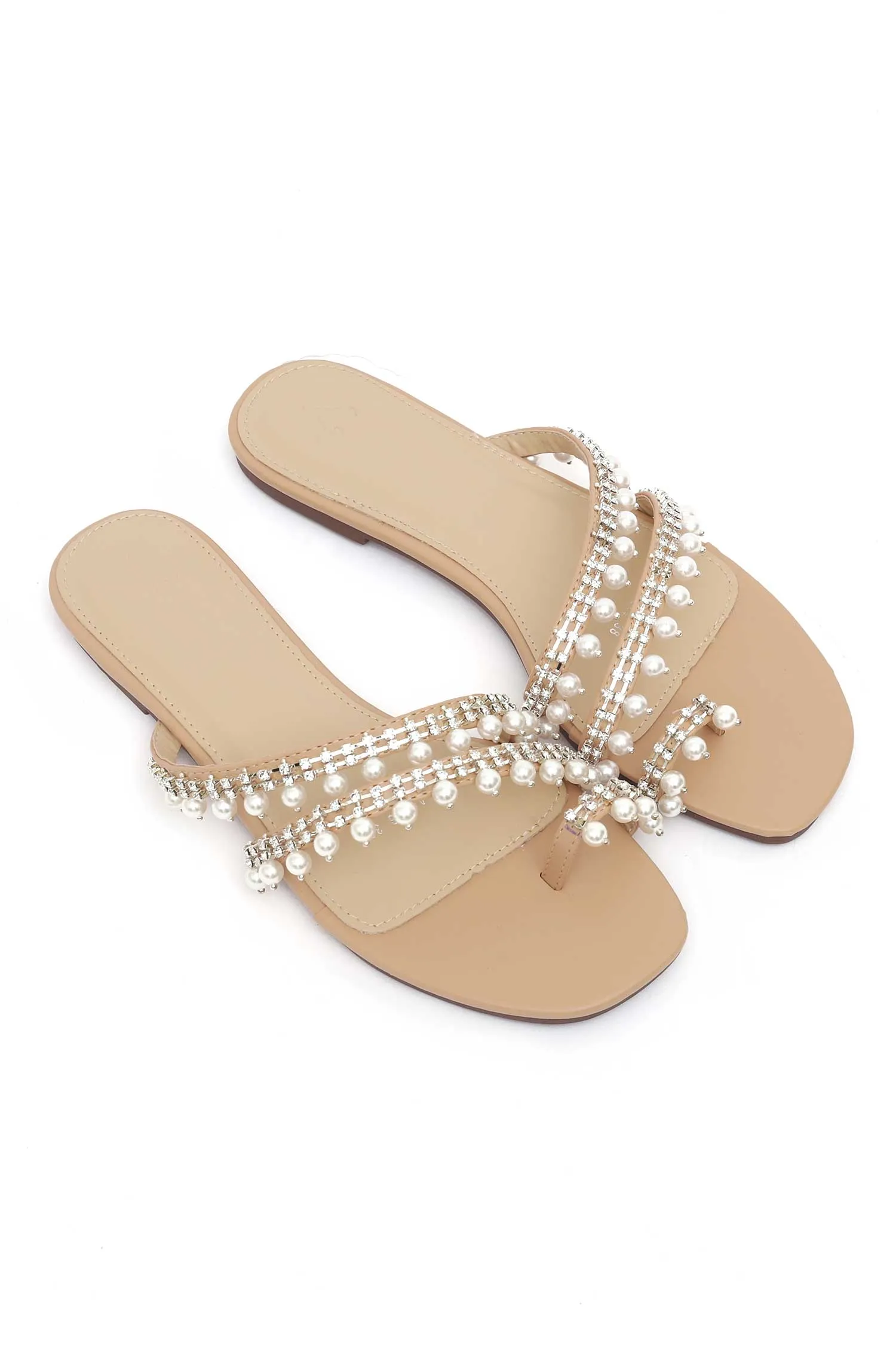 PEARLY THUMB SLIDES-BEIGE