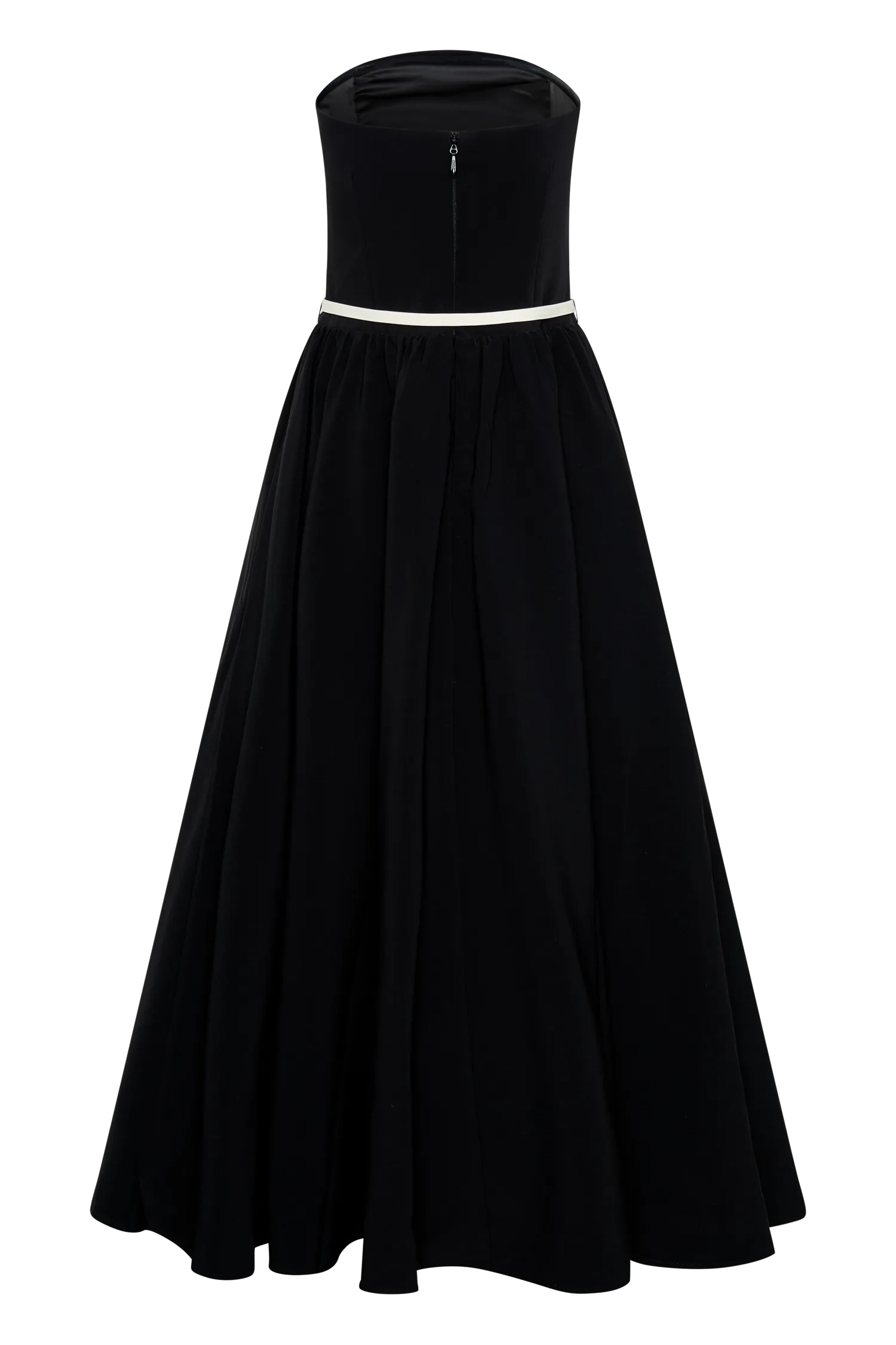 Penny Strapless Contrast Midi Dress - Black & White