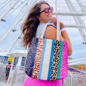 Perry Patchwork Leather and Hair-on-Hide Tote
