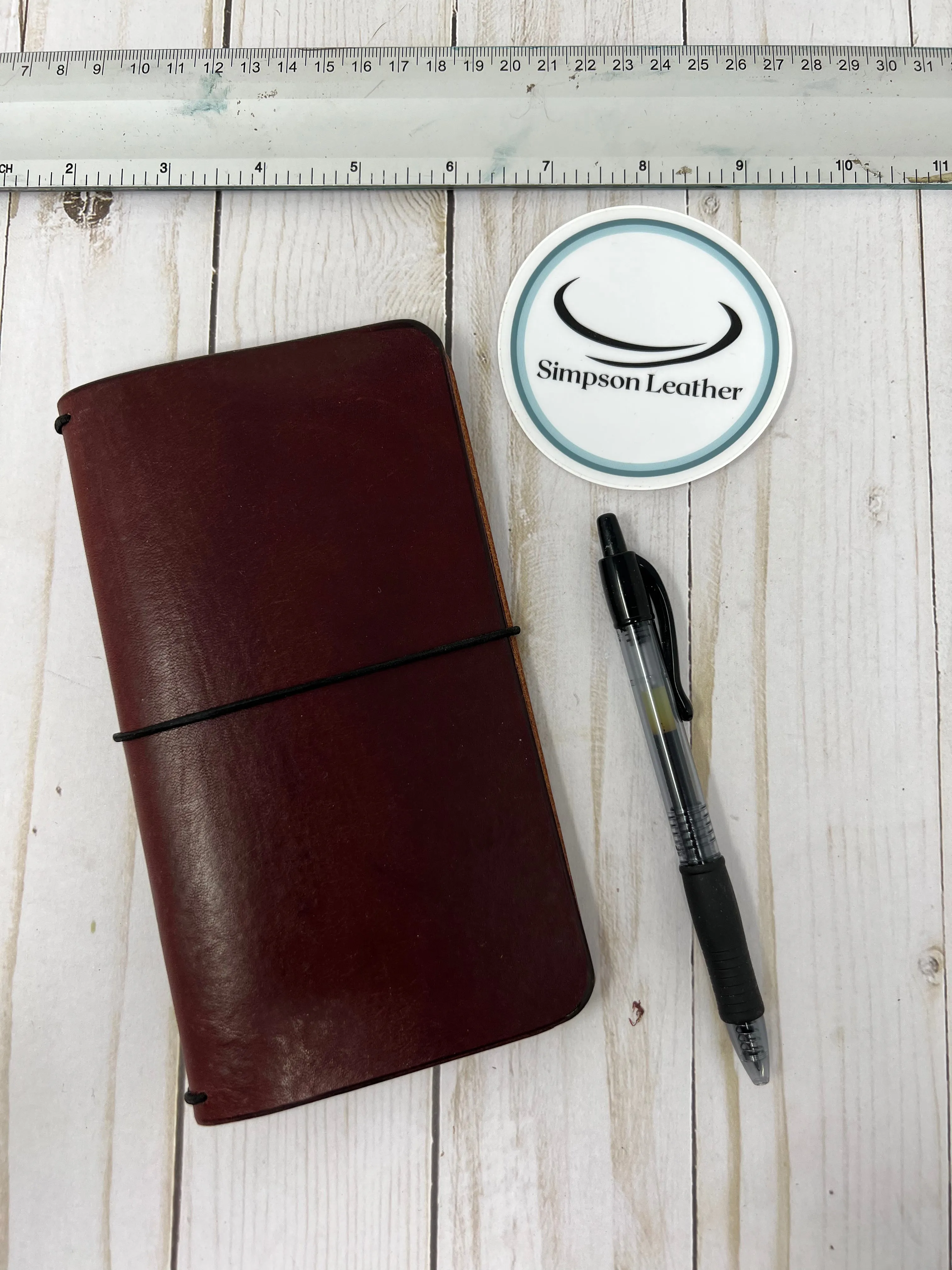 Personal LeatherTraveler’s Notebook, Redwood Harness,  7” x 8" (open flat) Inserts NOT included.