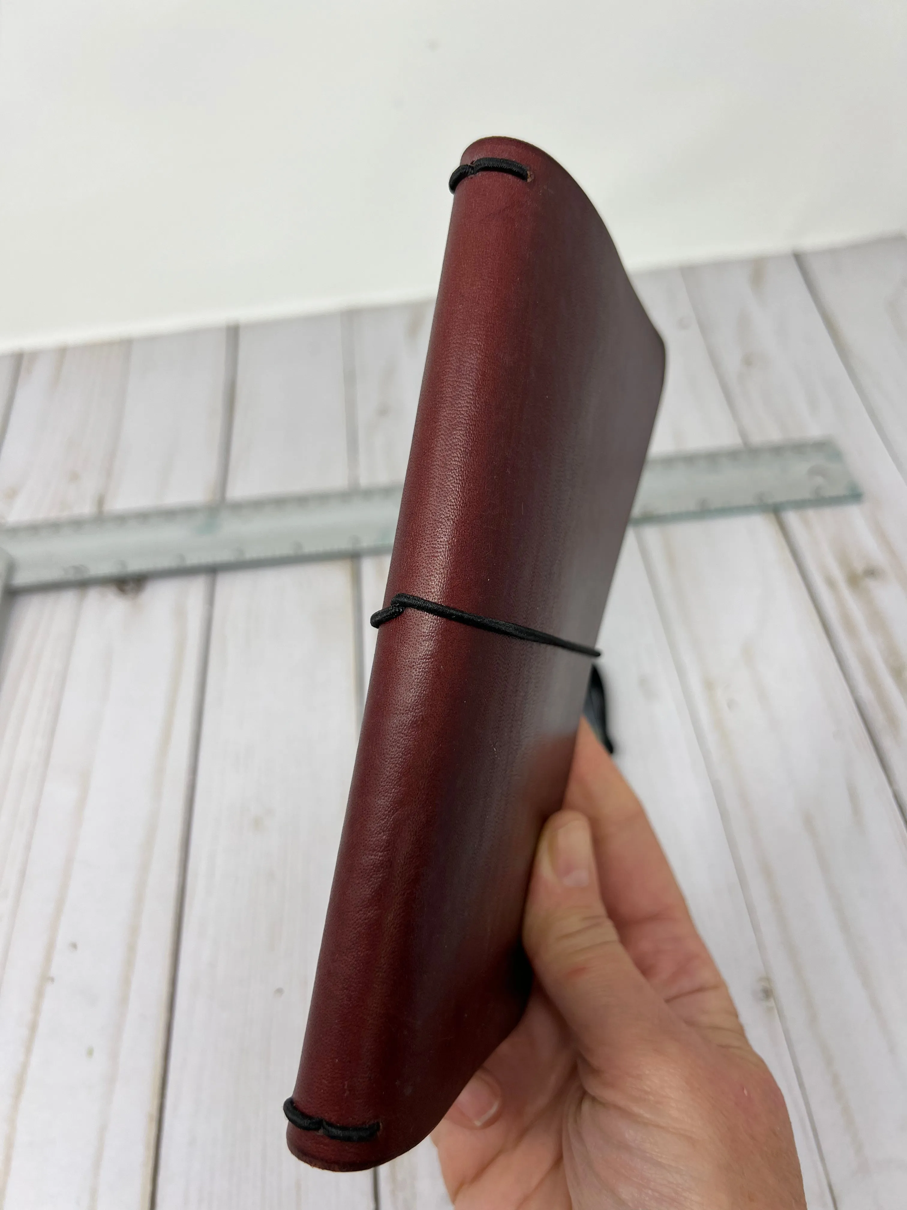 Personal LeatherTraveler’s Notebook, Redwood Harness,  7” x 8" (open flat) Inserts NOT included.