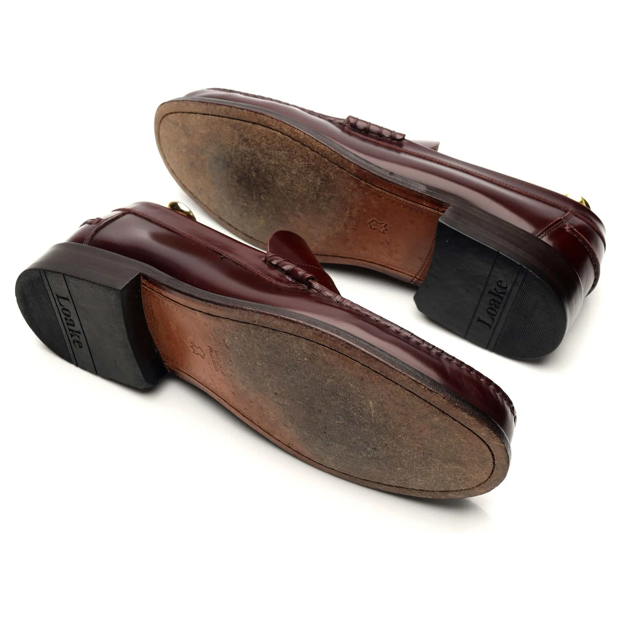 'Princeton' Burgundy Leather Loafers UK 8 F