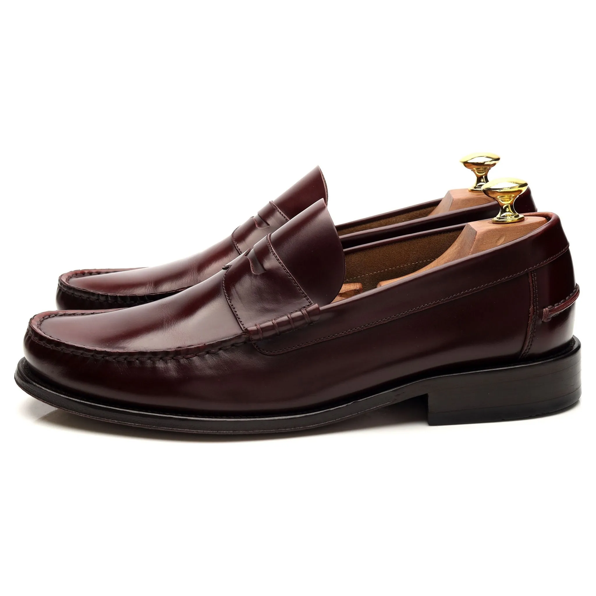'Princeton' Burgundy Leather Loafers UK 8 F
