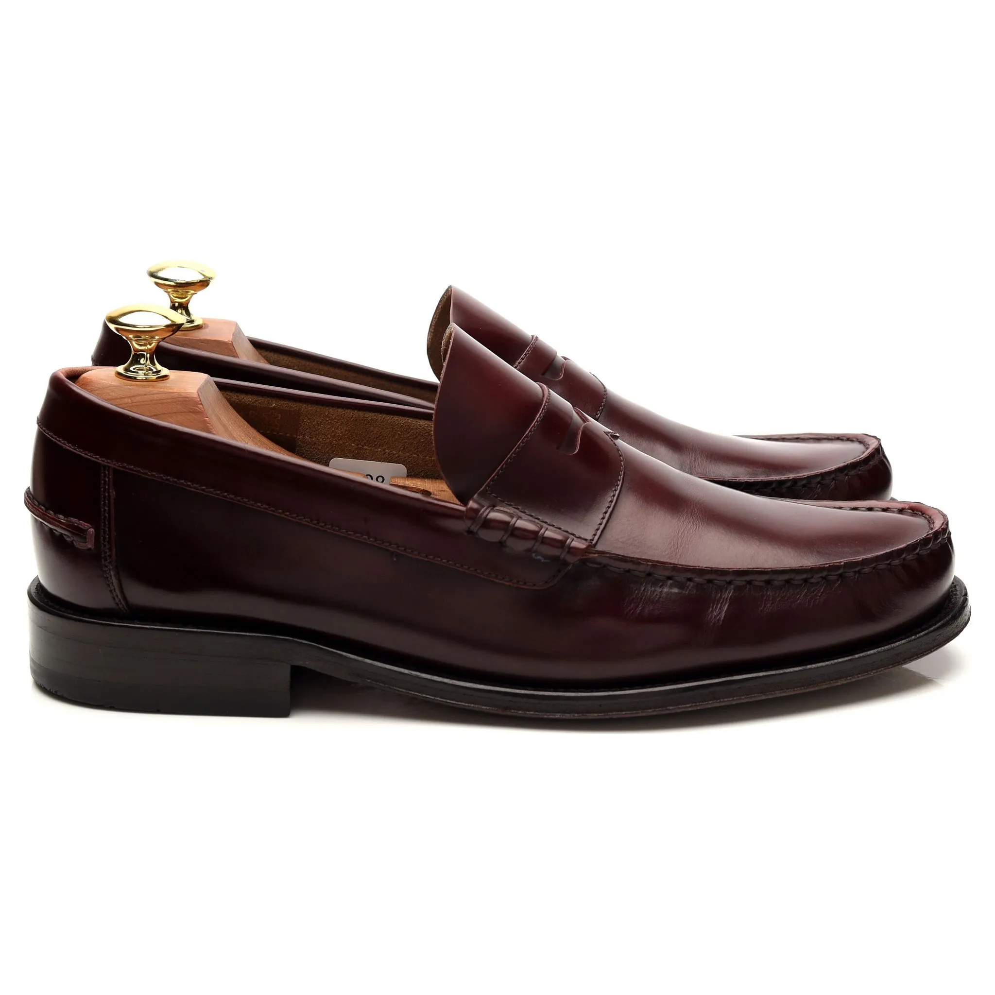 'Princeton' Burgundy Leather Loafers UK 8 F