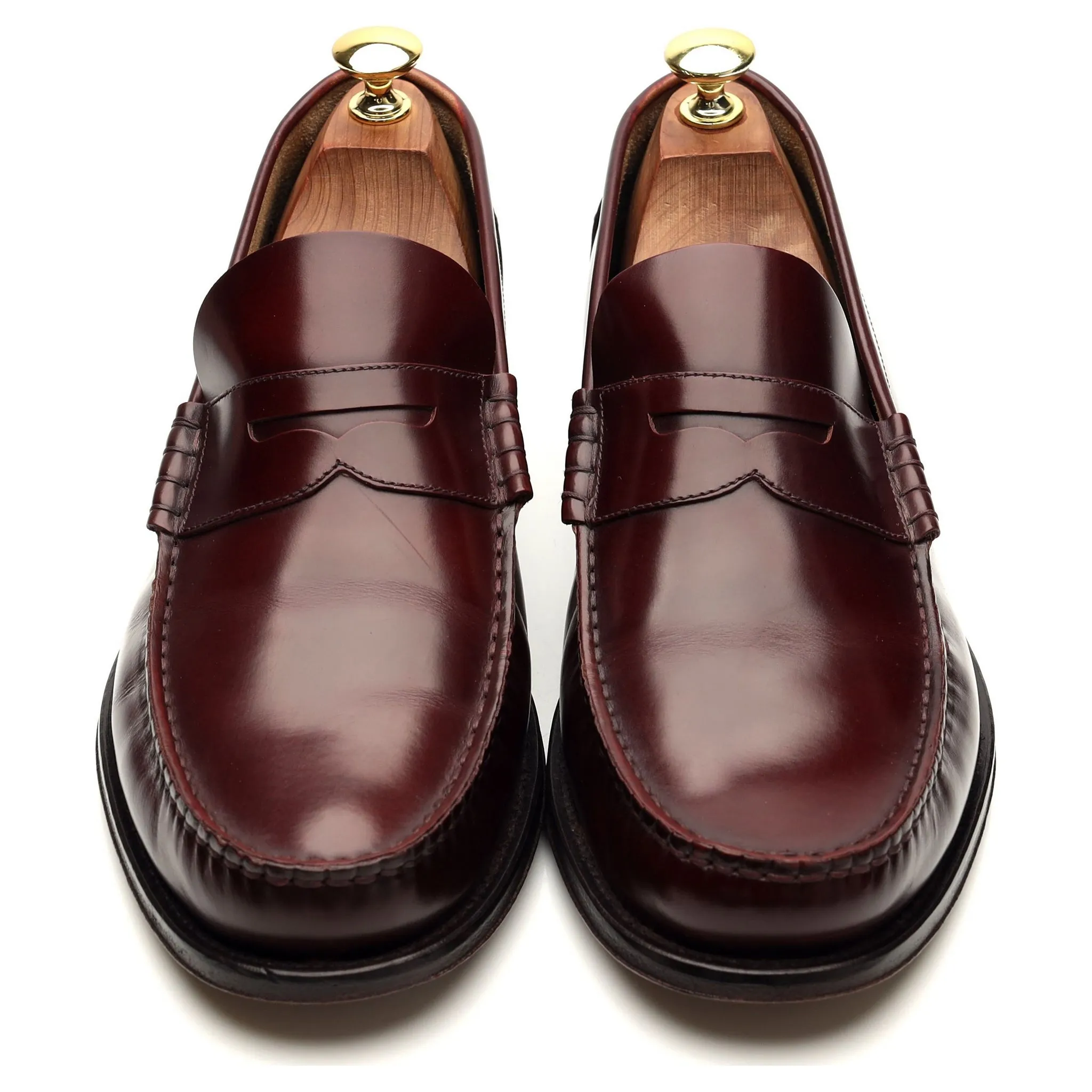'Princeton' Burgundy Leather Loafers UK 8 F