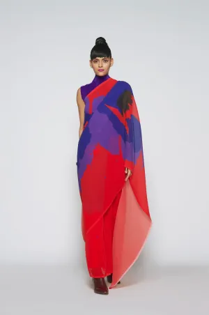 Printed Pleated Sari